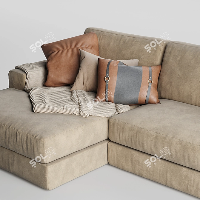 Elegant Noelle Corner Sofa: Luxurious Comfort for Your Living Room 3D model image 3