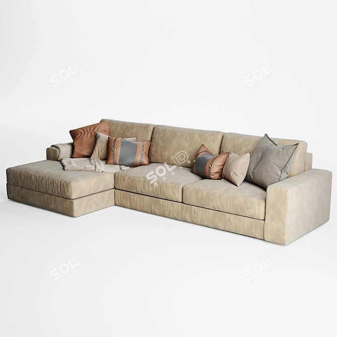 Elegant Noelle Corner Sofa: Luxurious Comfort for Your Living Room 3D model image 4