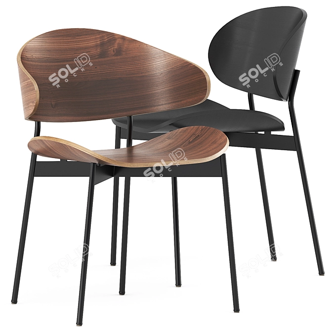 LUZ Chair: Contemporary Elegance in Wood 3D model image 1