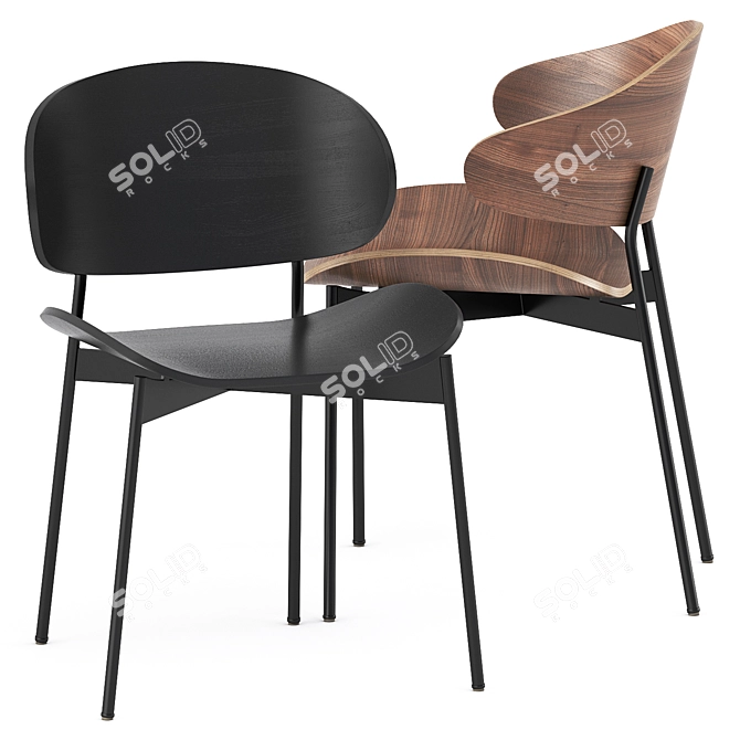 LUZ Chair: Contemporary Elegance in Wood 3D model image 3