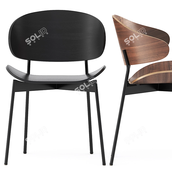 LUZ Chair: Contemporary Elegance in Wood 3D model image 4