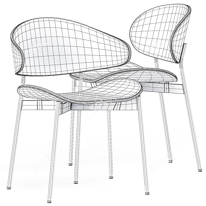 LUZ Chair: Contemporary Elegance in Wood 3D model image 5