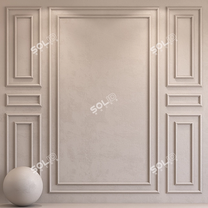 Elegant Molding Plaster 25 - Sophisticated Silver 3D model image 1