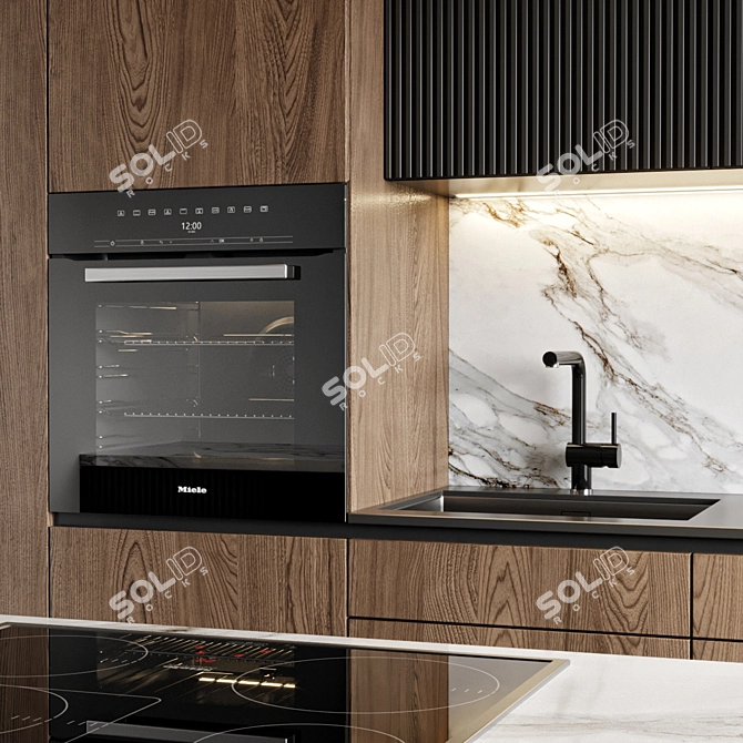 Sleek Kitchen Appliance Set 3D model image 2