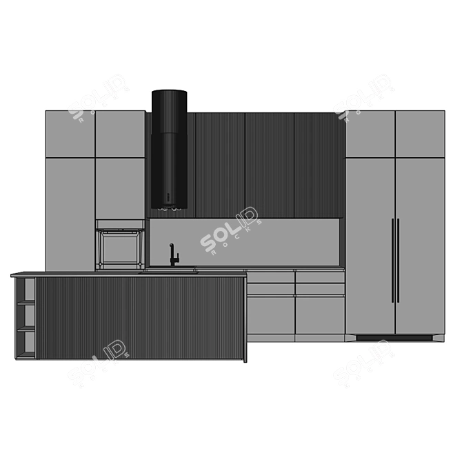 Sleek Kitchen Appliance Set 3D model image 4