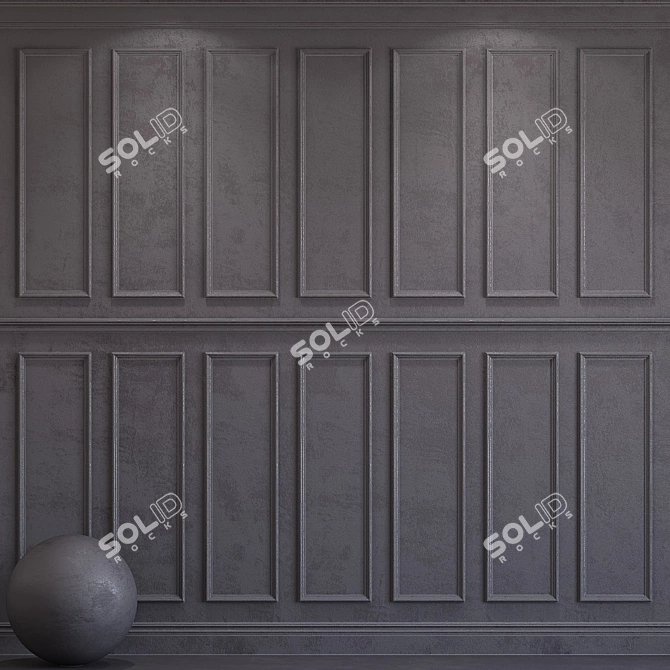 Elegant Molded Decorative Plaster 3D model image 1