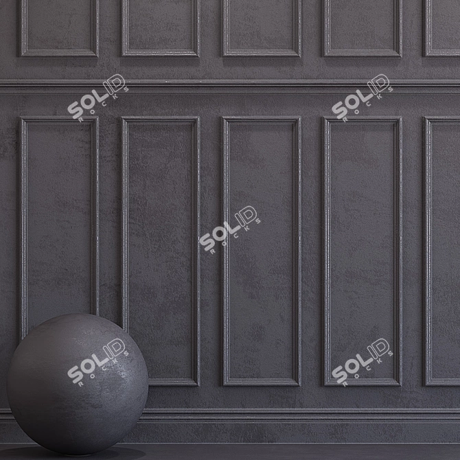 Elegant Molded Decorative Plaster 3D model image 2