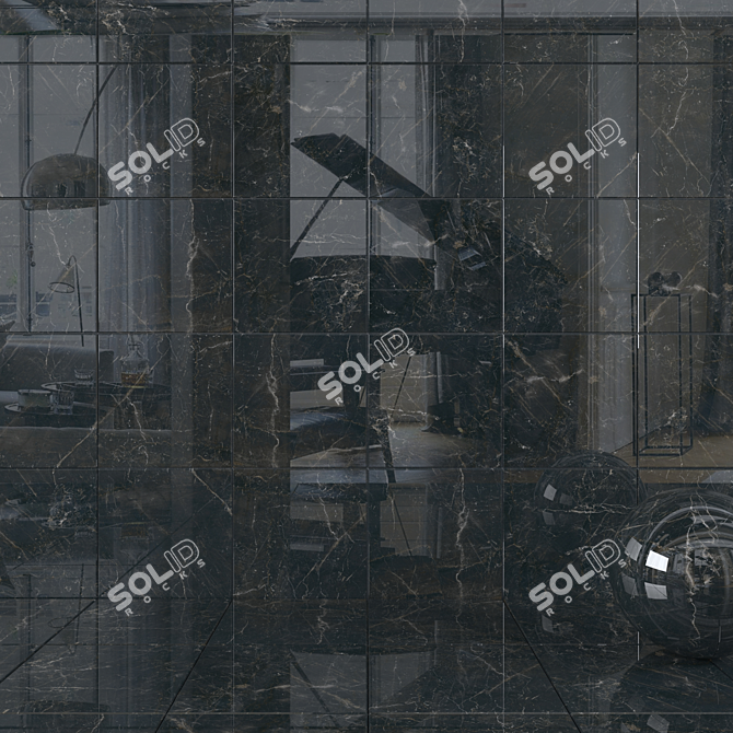 Elegant Carelia Black Wall Tiles 3D model image 1