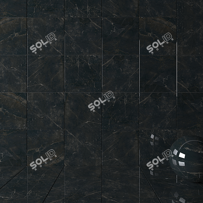 Carelia Black Wall Tiles: Multi-Texture Design 3D model image 2