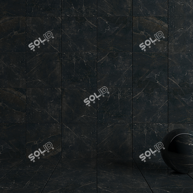 Carelia Black Wall Tiles: Multi-Texture Design 3D model image 3