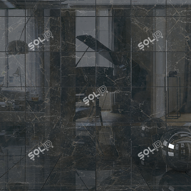 Stylish Wall Tiles Set: Carelia Black 3D model image 1