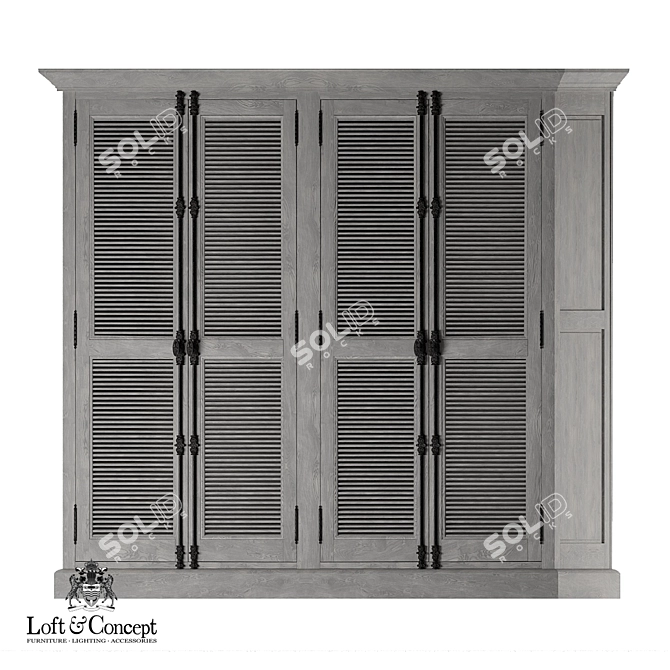 Restoration Hardware Shutter Wardrobe 3D model image 1