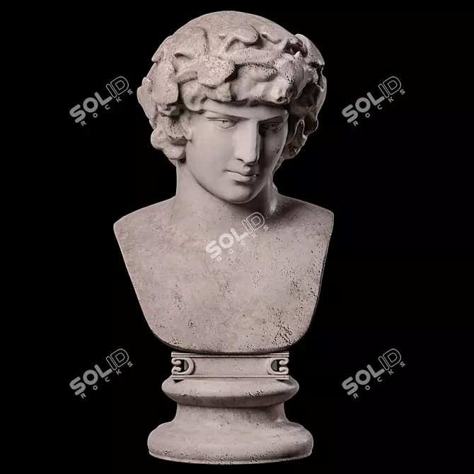 Antinous Bust Replica: Museum-Quality Masterpiece 3D model image 1