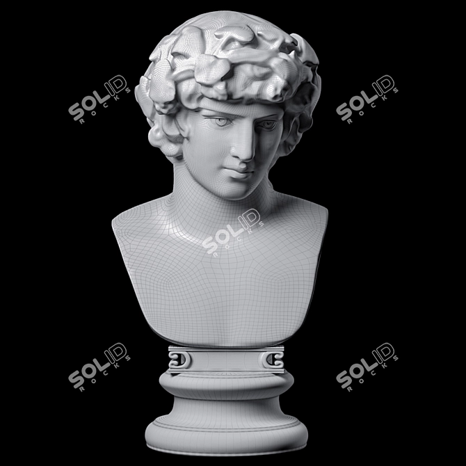 Antinous Bust Replica: Museum-Quality Masterpiece 3D model image 2