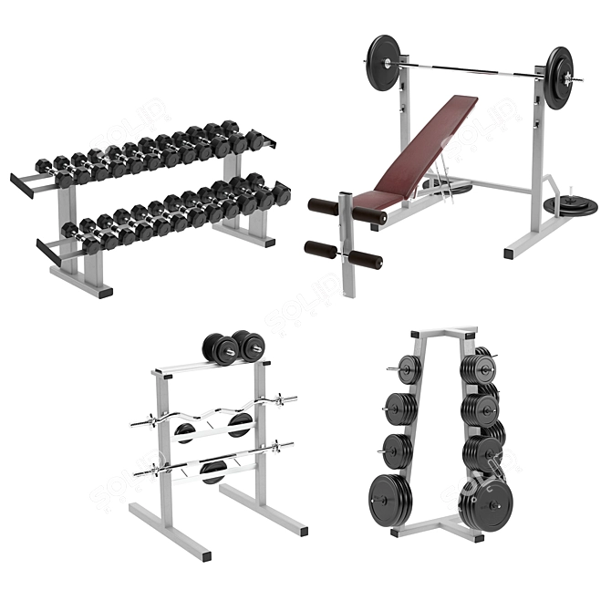 Premium Gym Equipment: V-Ray Render 3D model image 4