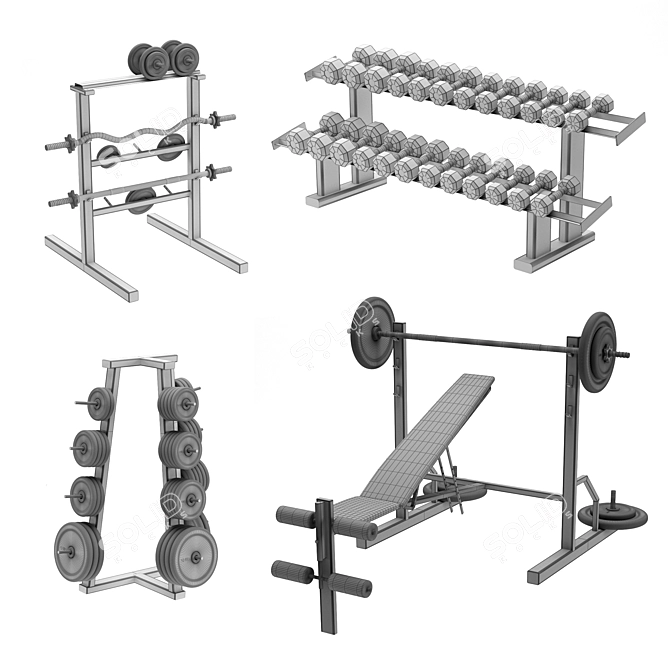 Premium Gym Equipment: V-Ray Render 3D model image 10