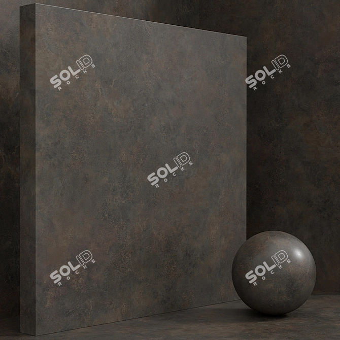 Seamless Material Set: Plaster Concrete Metal 3D model image 3