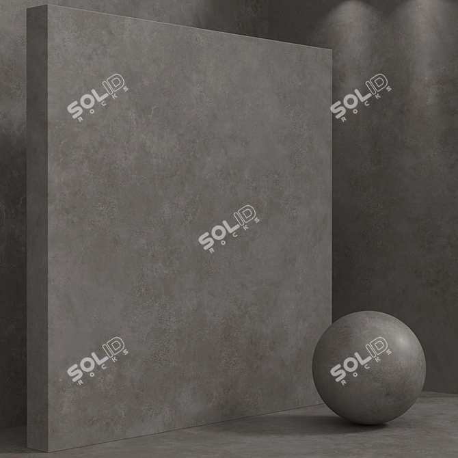 Seamless Material Set: Plaster Concrete Metal 3D model image 4