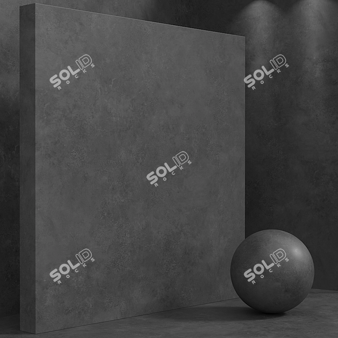 Seamless Material Set: Plaster Concrete Metal 3D model image 5