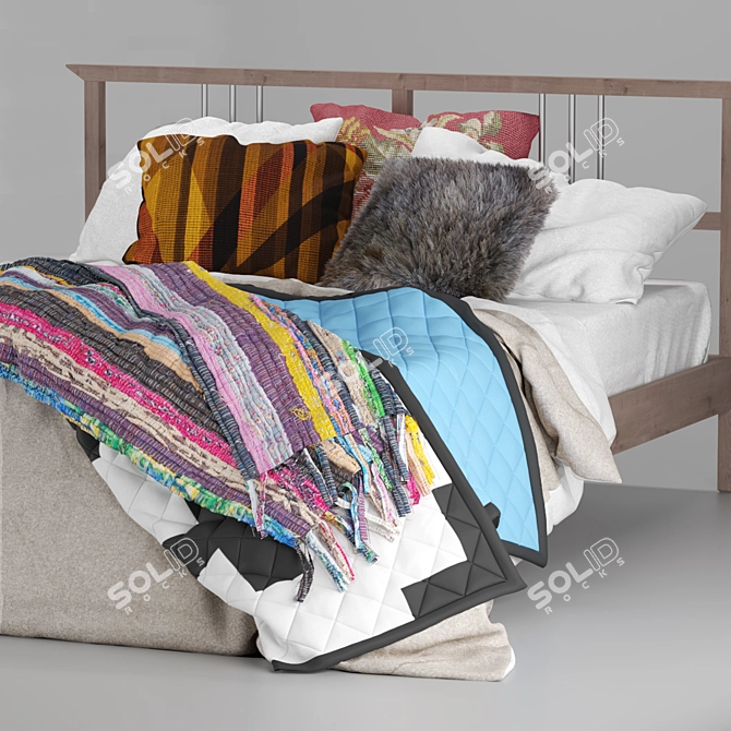 Boho Bed IKEA "Rikene" - Elegant and spacious 3D model image 3