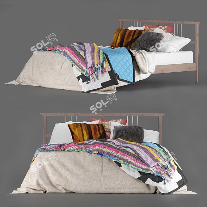 Boho Bed IKEA "Rikene" - Elegant and spacious 3D model image 6