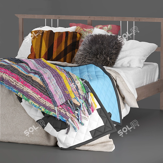 Boho Bed IKEA "Rikene" - Elegant and spacious 3D model image 8