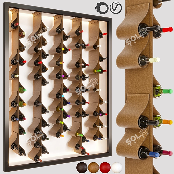 64 Bottle Wine Pendant Shelving 3D model image 1