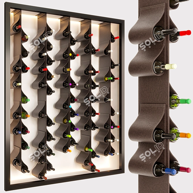 64 Bottle Wine Pendant Shelving 3D model image 2