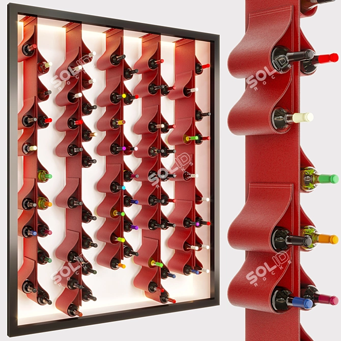 64 Bottle Wine Pendant Shelving 3D model image 3