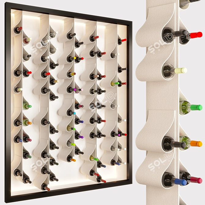 64 Bottle Wine Pendant Shelving 3D model image 4