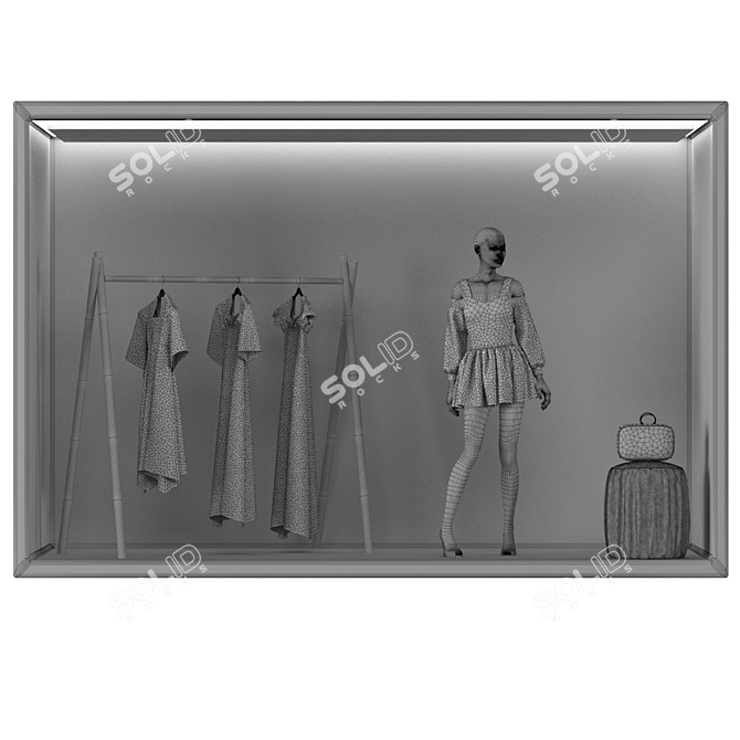 Modern Display Showcase 3D model image 3