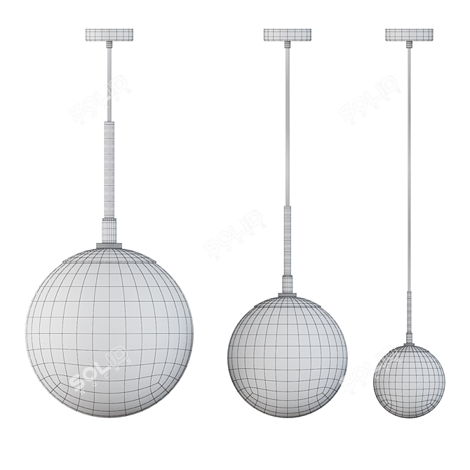 Modern Glass Pendant Light IOCO 3D model image 4