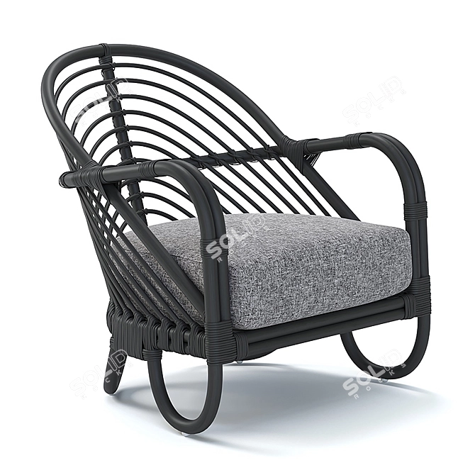 Stylish Rattan Chair: Crate&Barrel Etta 3D model image 4