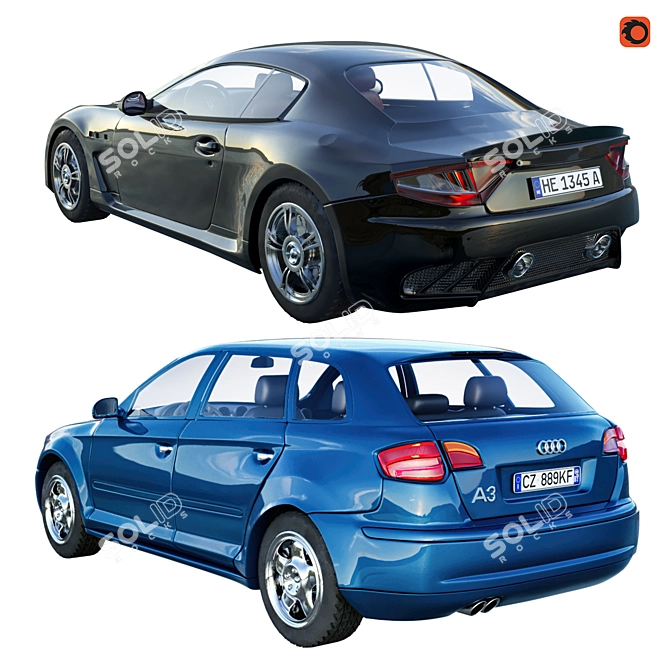 Realistic 3D Model Cars - Maserati & Audi 3D model image 2