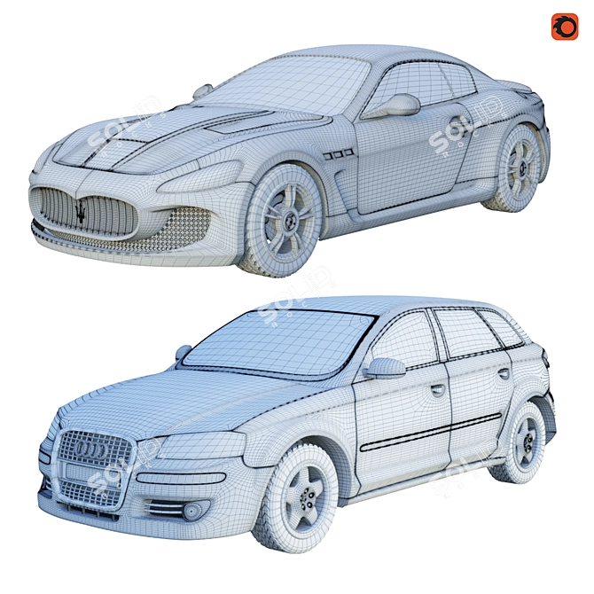 Realistic 3D Model Cars - Maserati & Audi 3D model image 3