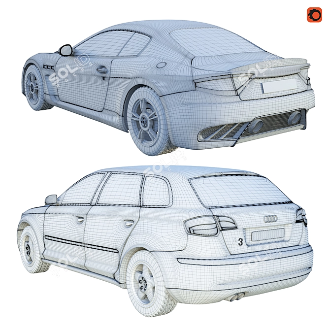 Realistic 3D Model Cars - Maserati & Audi 3D model image 4
