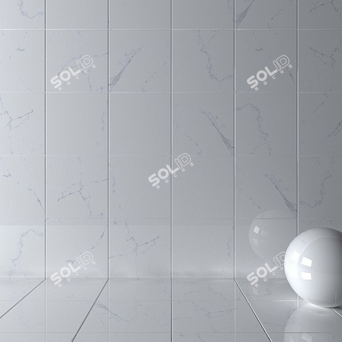 Classic Calacatta White Wall Tiles 3D model image 2