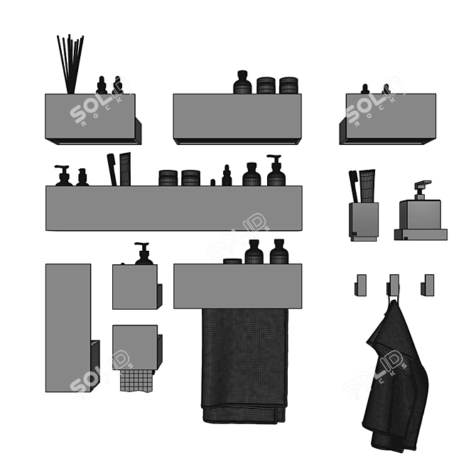 Agape 3D Bathroom Accessories 3D model image 5