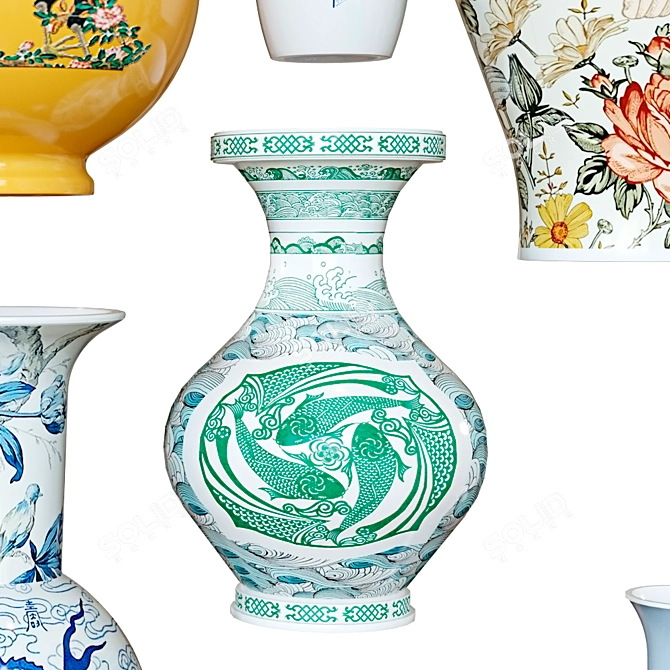 Elegant Chinese Vase - 3D Model 3D model image 2