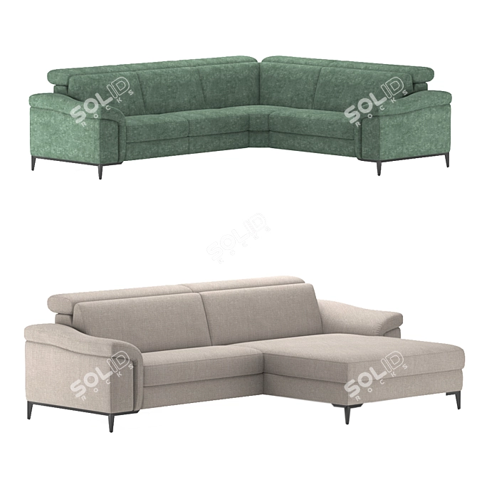 Belgian Antelao: Elegant, Versatile Sofa 3D model image 4