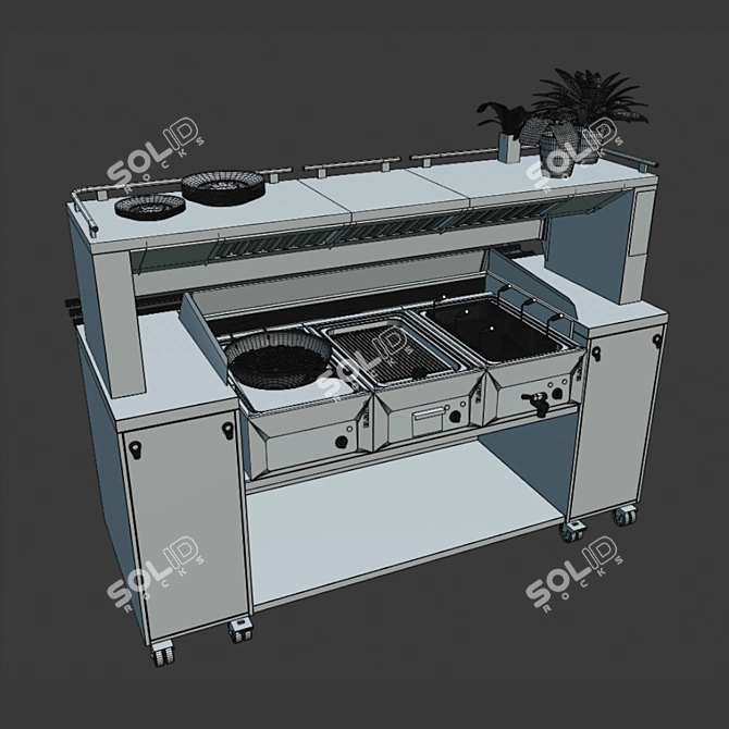 Powerful Blanco Cook Classic Front Cooker 3D model image 4