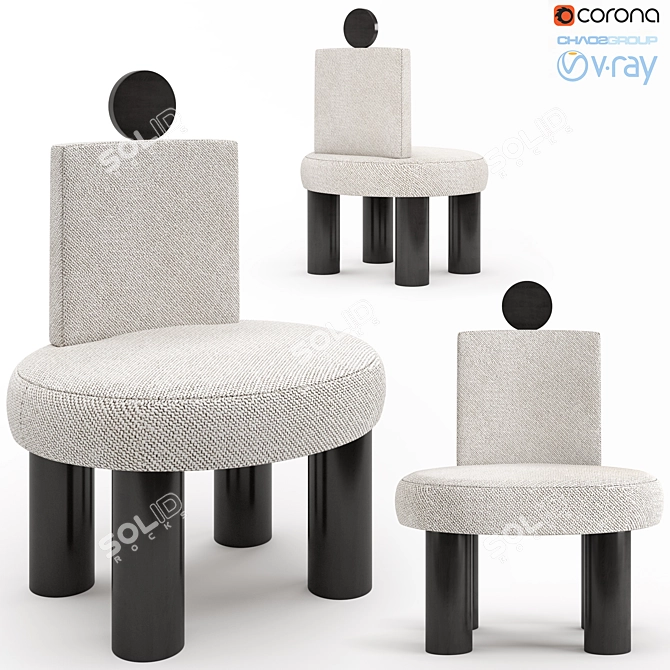 Sleek and Stylish Armchair 3D model image 1