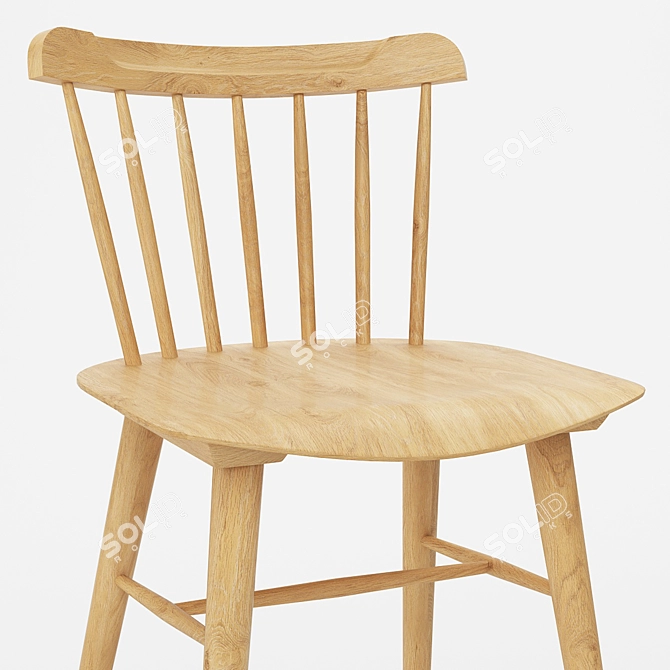 Elegant TON IRONICA Barstool 3D model image 3