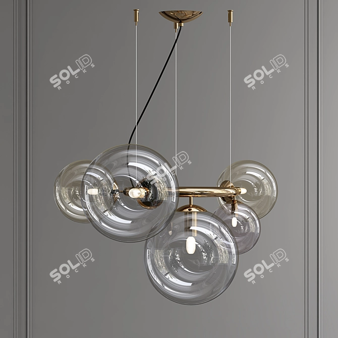 Elegant Puppet Ring Pendant Light 3D model image 1