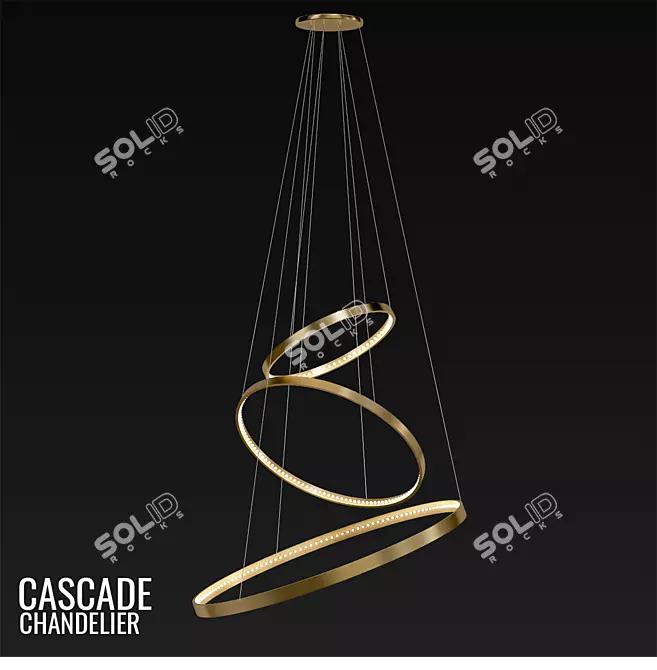 Modern Cascade Pendant Light. 3D model image 1