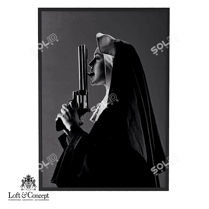 Elegant Nun Poster by Loft 3D model image 1