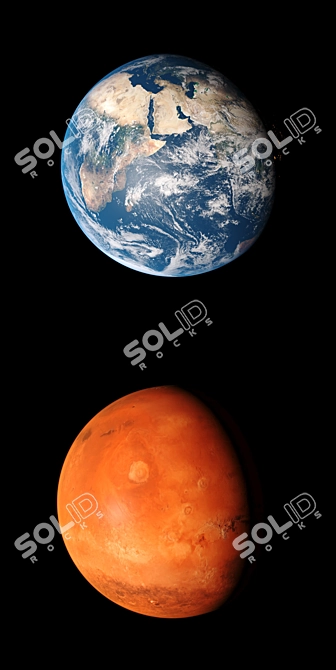 Solar System Model: Realistic Planets & Moon 3D model image 3