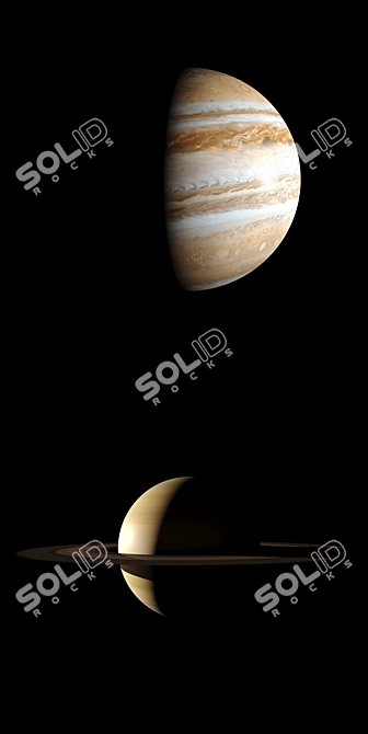 Solar System Model: Realistic Planets & Moon 3D model image 4