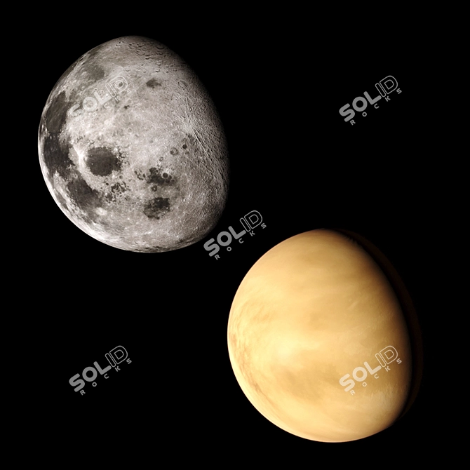 Solar System Model: Realistic Planets & Moon 3D model image 6