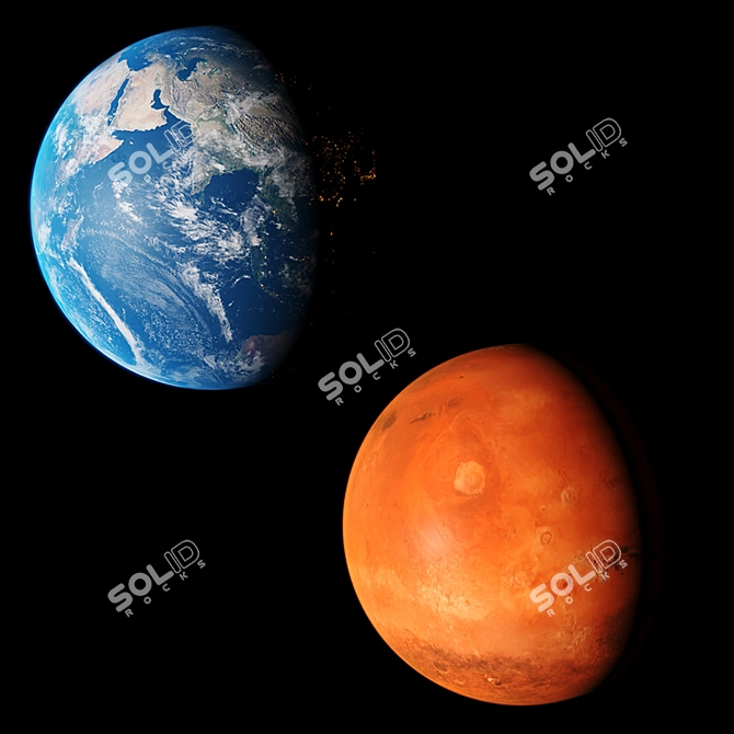 Solar System Model: Realistic Planets & Moon 3D model image 7